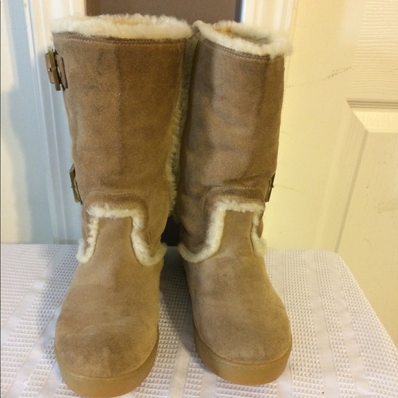 Tory Burch Shoes - Tory Burch suede shearling boots size - 8.